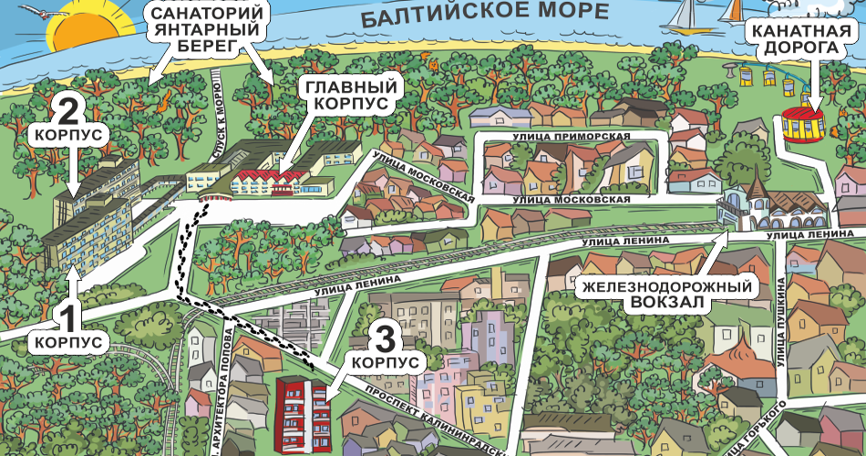 Схема расположения корпусов Схема расположения корпусов