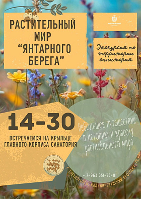 Ознакомительная экскурсия по территории санатория. Сбор на крыльце главного корпуса.
